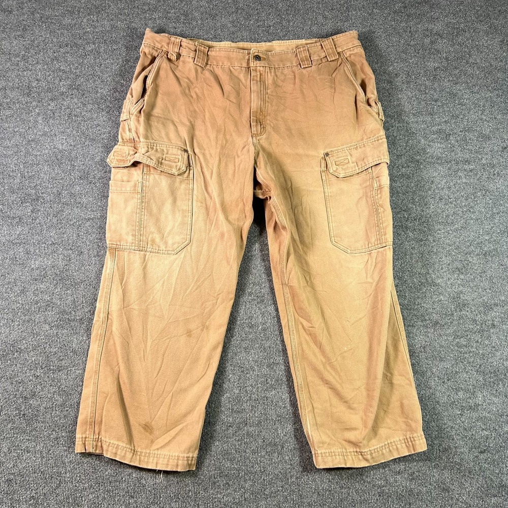 Duluth Trading Co Cargo Pants Mens 48x32 Brown 100% Cotton Canvas Utility Hiking